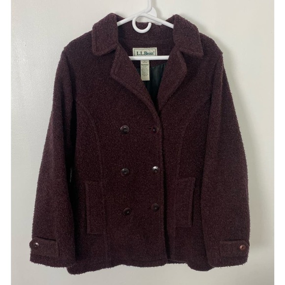 VTG Women LL Bean Thinsulate double breasted wool blend coat jacket, M - Picture 1 of 4